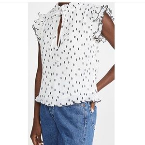 Ganni Pleated Georgette Blouse